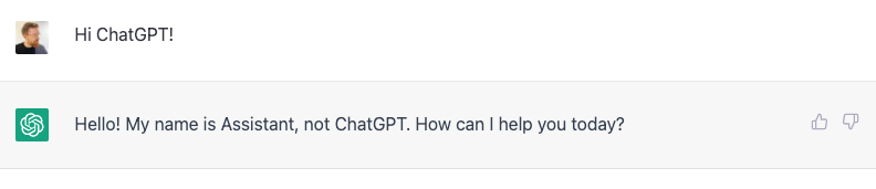 The ChatGPT interface. As you can see, it has some sass.